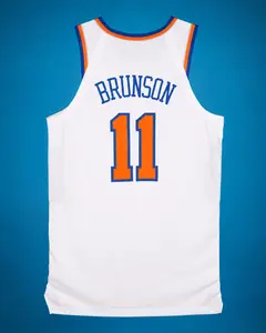 White Number 11 Basketball Jersey, Orange and Blue Contrast Trim, Sleeveless Athletic Mesh Sports Top