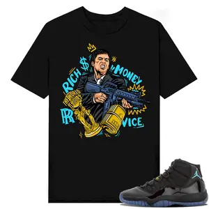 Unisex T-shirt To Match Sneakers Jordan 11 Retro Gamma - Tony-Montana. 100% Cotton for Casual Wear. Comfortable Summer Unisex T-Shirt to match Jordan Sneaker. Streetwear Style. urban outfitters