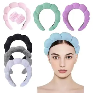 Bubble Headband for Face Washing - Soft Sponge & Towel Fabric, Handmade, European & American Style, Spring 2026, Women's Headdress, Non-Inlay, Fashion Commuting