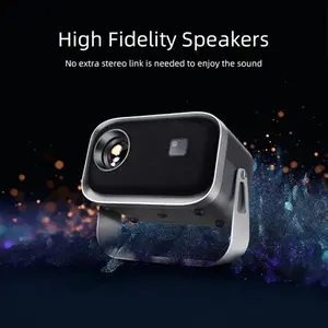 Portable 4K Projector K6 - 1080P Supported, 100000H LED Life, Built-in Battery, Carry Bag Included, Ideal for Backyard Movies & Travel Audio