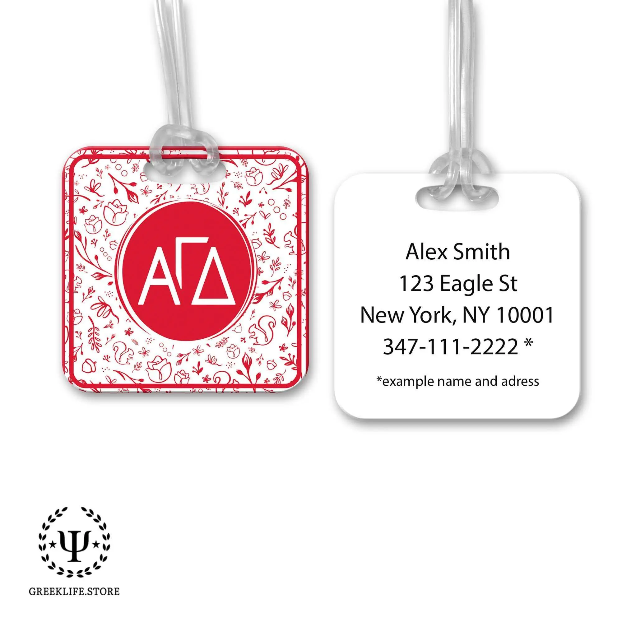 Alpha Gamma Delta Luggage Bag Tag (square)