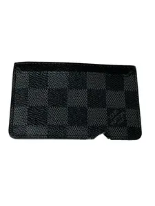 Pre-owned Louis Vuitton Leather Credit Card Wallet Damier Graphite Pattern Card Case