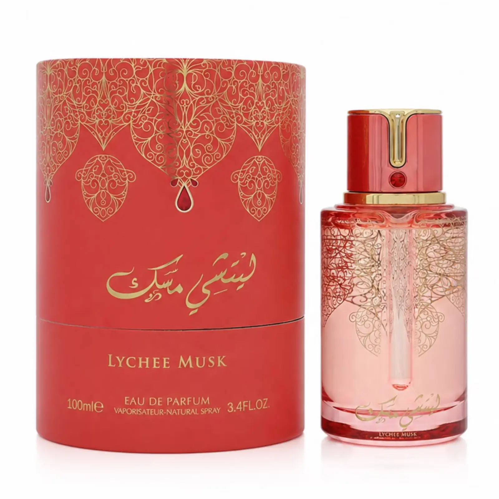 Arabiyat Lychee Musk Eau de Parfum, Aromatic Woody Fragrances for Women & Men, Fruity Arabian Women's Perfume, 3.4 fl oz, Men's Fragrance, Vanilla Scents, Cedarwood, Adults, Alcohol Base, Bottle, Liquid, Aromatic Luxurious Fragrance, Captivating Scents