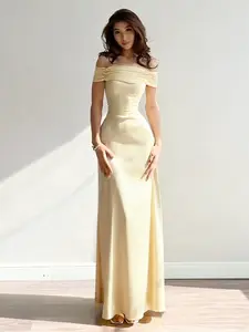 Elegant One-Shoulder Split Slit Dress, Long Formal Evening Gown, Slim Fit Party Wedding Dress, Fashionable Special Occasion Wear