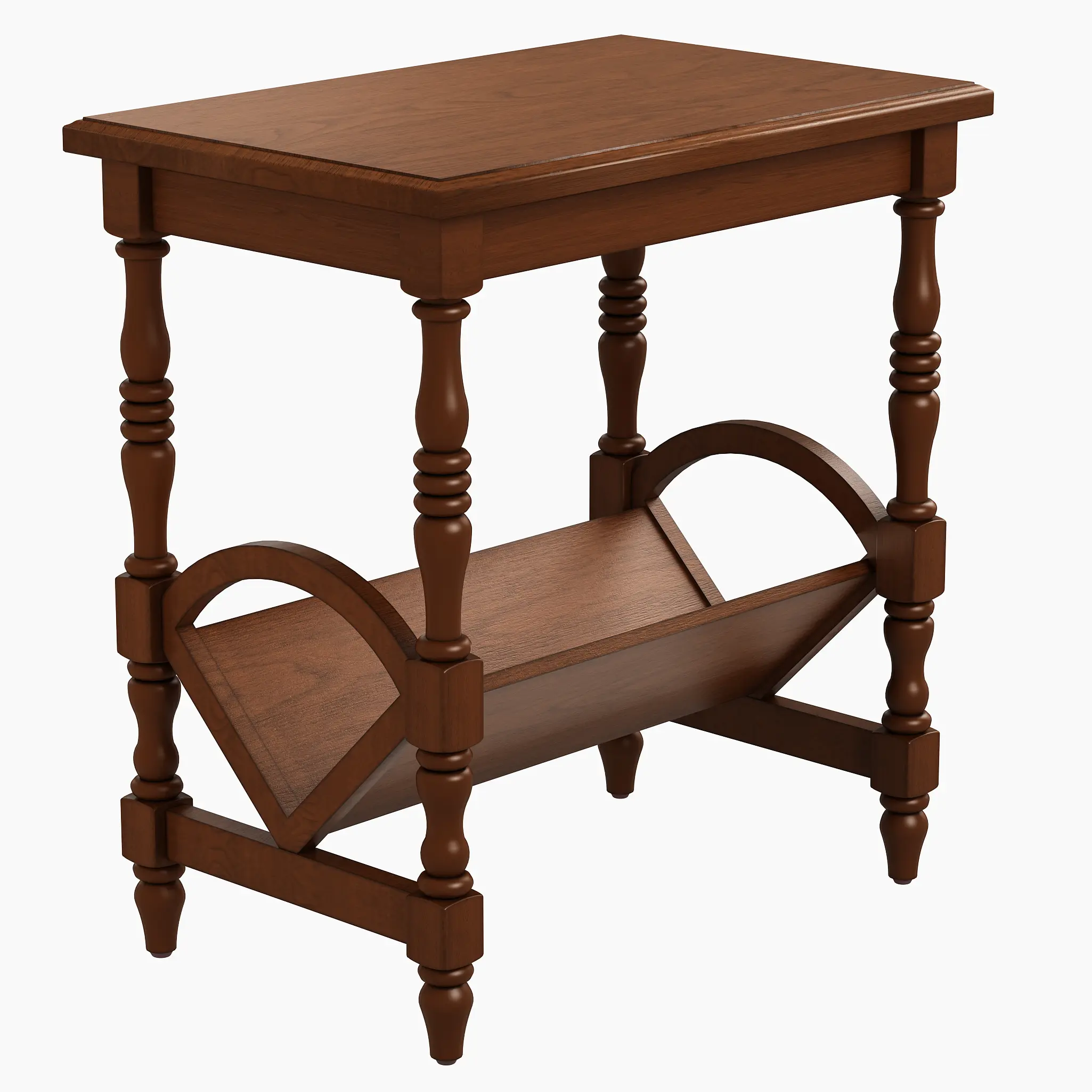 Wooden End Table with Built-In Magazine Rack, Rubberwood Legs, Birch Veneer Finish – Multi-Purpose Accent Furniture for Living Room, Bedroom, Office