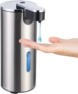 Automatic Soap Dispenser, Automatic Soap Dispenser Touchless, Kitchen & Bathroom, 3 Adjustable Volume for Liquid Soap, Water-Resistant, Hotel, Restaurant and School, Clog-Free, Stainless Steel