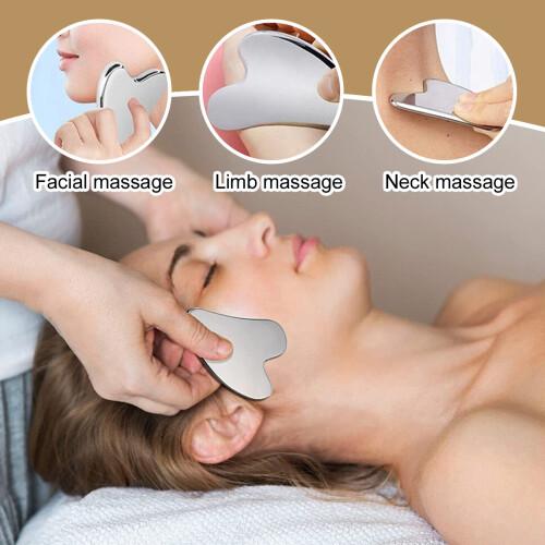 Stainless Steel Facial Tool - Face Massager Tool - Smooth and Sturdy Metal Massage  for Face Body to Reduce Swelling - Massage Scraper Heart Shape Item