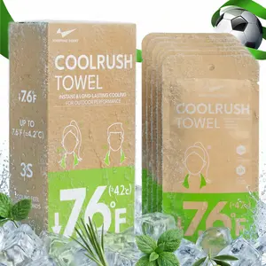 CoolRush Cooling Towel - Instant Cold Neck Wrap for Soccer Fans, Long-Lasting Quick-Drying Body Wipe for Hot Match Days & Outdoor Sports Events