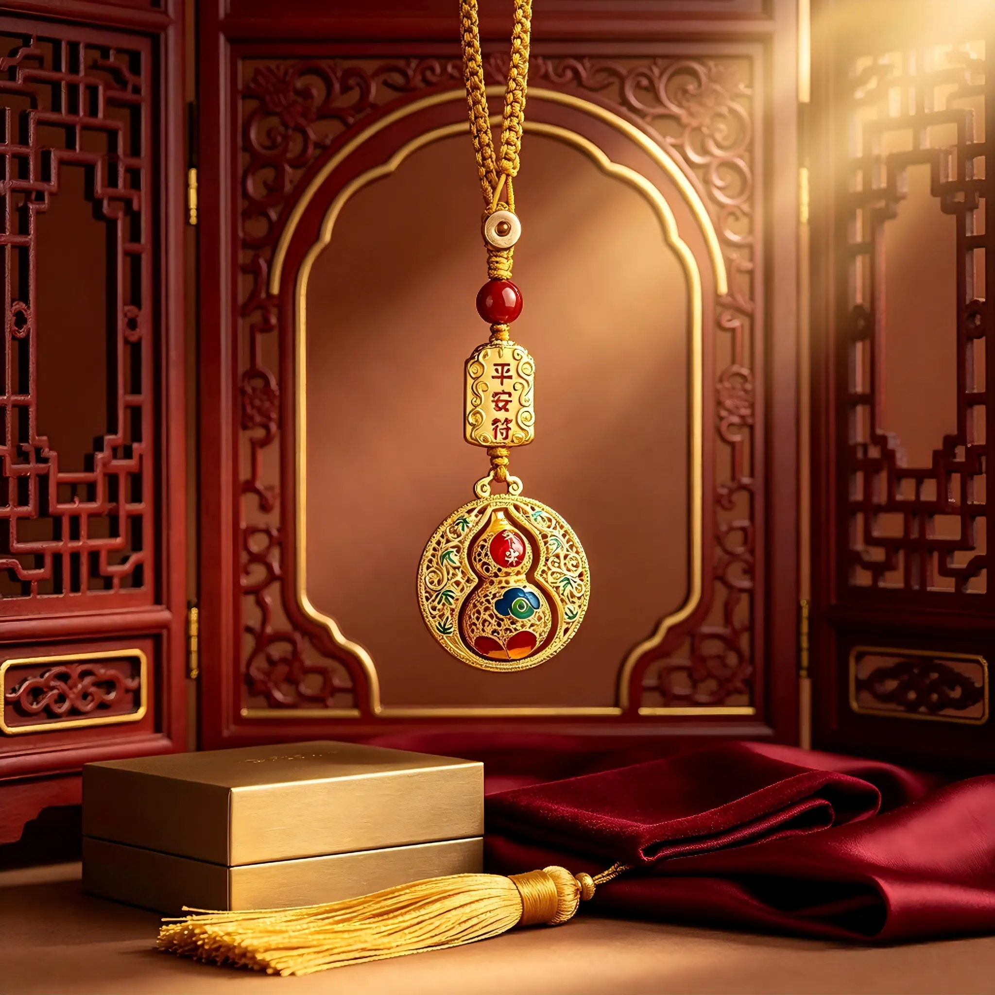 Taoist gourd pendant for absorbing positive energy and stabilizing one’s aura
