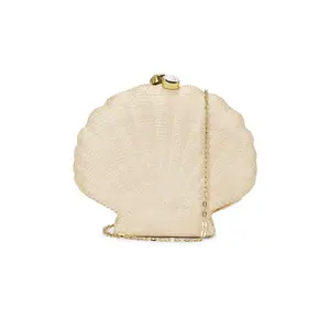 Emm Kuo Woven Shell Clutch in Natural