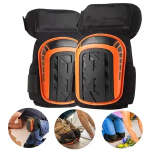 Heavy Duty Work Knee Pads with Hard Shell & Silicone Cushion, Wear Resistant Anti-Slip Protective Knee Guards for Construction, Tiling, Repairing, Flooring, Anti-Collision Protection for Men Working