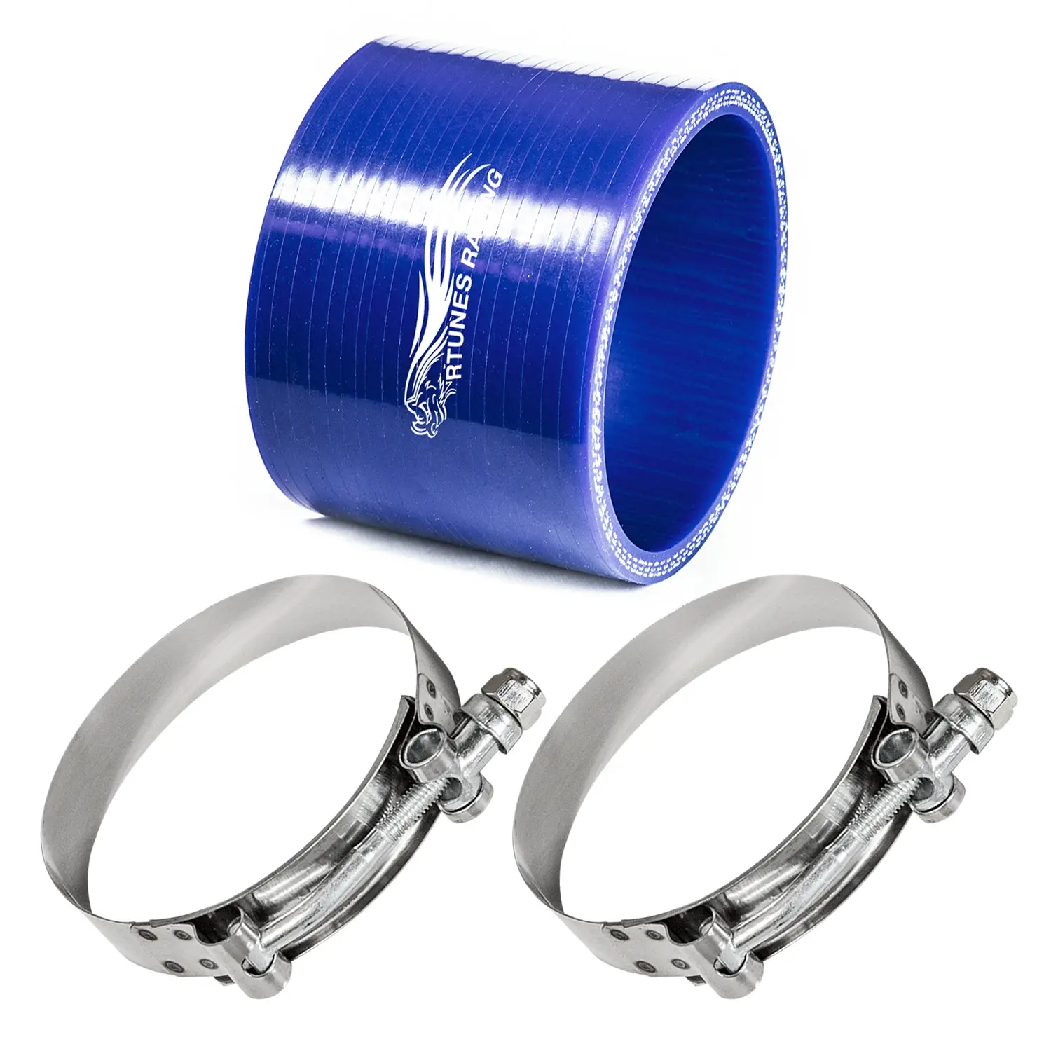 2.75" inch (70mm) Silicone Coupler Hose with T-Bolt Clamps | Rtunes Racing | BLUE SH-SCH70B-TC