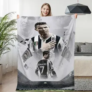 CR7 Fleece Blanket Sofa Winter Warm C-Cristiano Ronaldo Knee Bed Camping Flannel Fluffy Soft Blankets King Size Microfiber Bedding