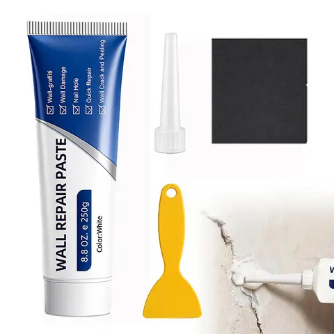 LINKEVAP 2026 Heavy-Duty Efficient Drywall Repair Kit with Scraper, 1 Nozzle Extender, 1 Sandpaper - Quick-Dry Adhesive Spackling Paste, Crack & Hole Filler for Bedrooms Easy DIY Home Fixes