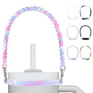 Silicone Water Bottle Handle Rope, Soft Durable Silicone Sling, Portable, Fits Most Stanley 8-40oz Tumblers, Ideal for Hiking, Travel, Camping