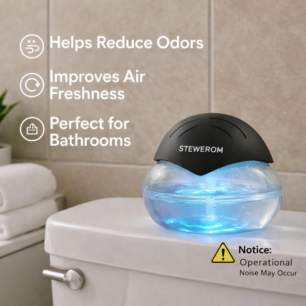 Stewerom Water-Based Air Purifier & Air Washer, Essential Oil-Free Air Freshener with 7-Color LED Mood Light for Home, Office & Room, Air Revitalizer Diffuser