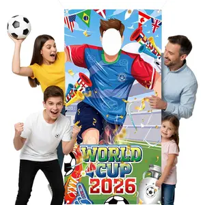 Photo Banner 71x35 Inches 2026 Soccer Player Cutout Backdrop with  Hole for Soccer Party Decorations Soccer Photo Booth Props  and Soccer Party Backdrop
