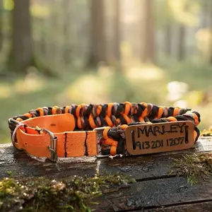 Customized Branded Leather Name Pet Tag for Pets - Personalized Name and Number Design - Ideal for Pets