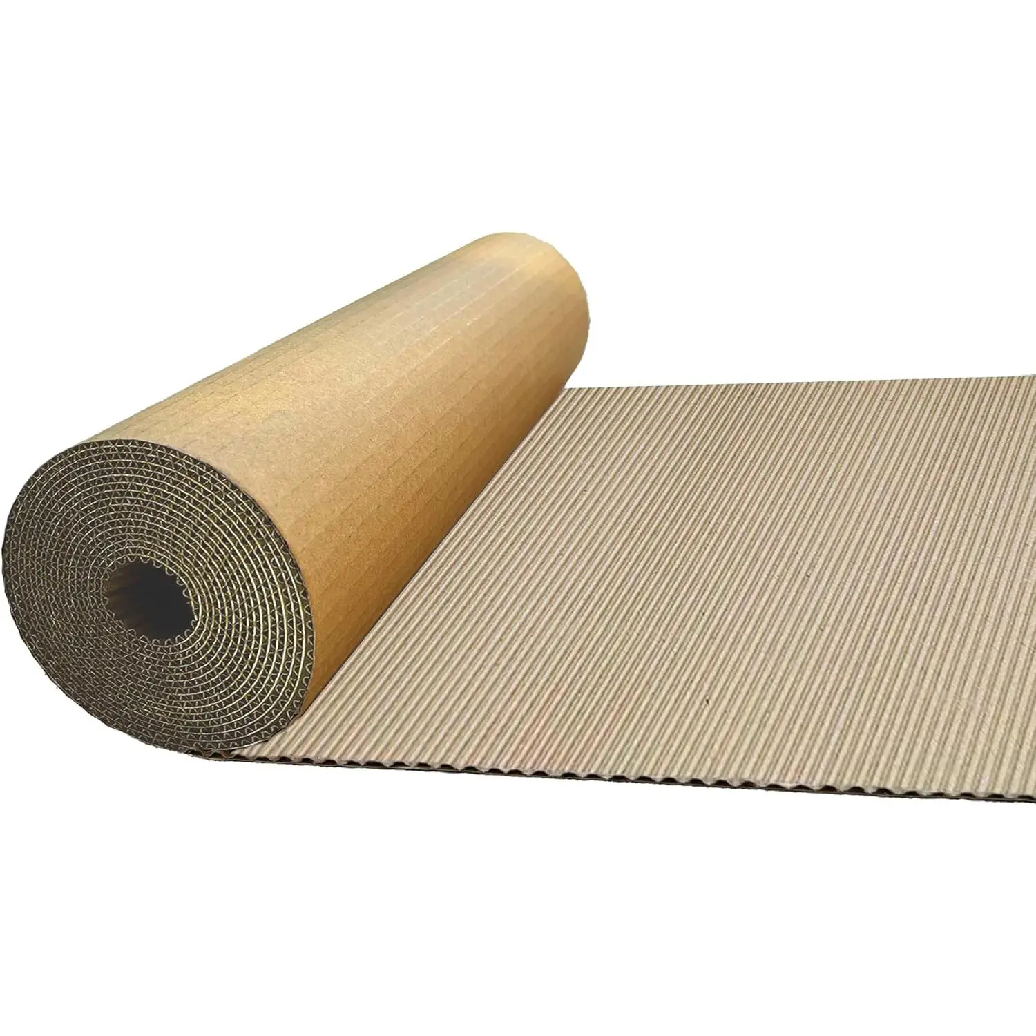 B Flute Corrugated Cardboard Roll (2 Rolls, 14x72in Each, 14x144in Brown) - Office Supplies Shipping/Storage Wrap for Books, Garage Organization, DIY Props