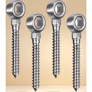 4Pcs 304 Stainless Steel Gate Hinges 4.5 Inch Heavy Duty Screw Eye Hinge for Wooden Fence Farm Gate