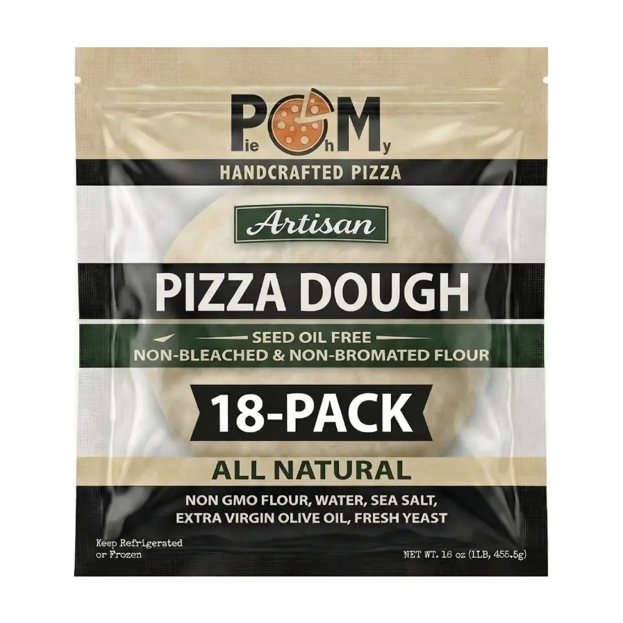 Fresh Neopolitan Pizza Dough 18 Pack (16 oz Each) All Natural Ingredients – NON-GMO, NON-Bleached, NON-Bromated Flour – Made in NJ