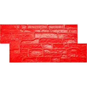 VEVOR Concrete Stamps Mat, 28 x 12 x 0.6 in, Concrete Texturing Skin Polyurethane Stamp Stone Tile Texture Mat, Slate floor Imprint Seamless Stamp Concrete Molds for Outdoor Decorative, Red