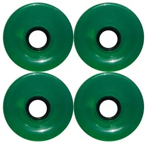 Blank Longboard Wheels 4 pack - 76mm Clear/Green