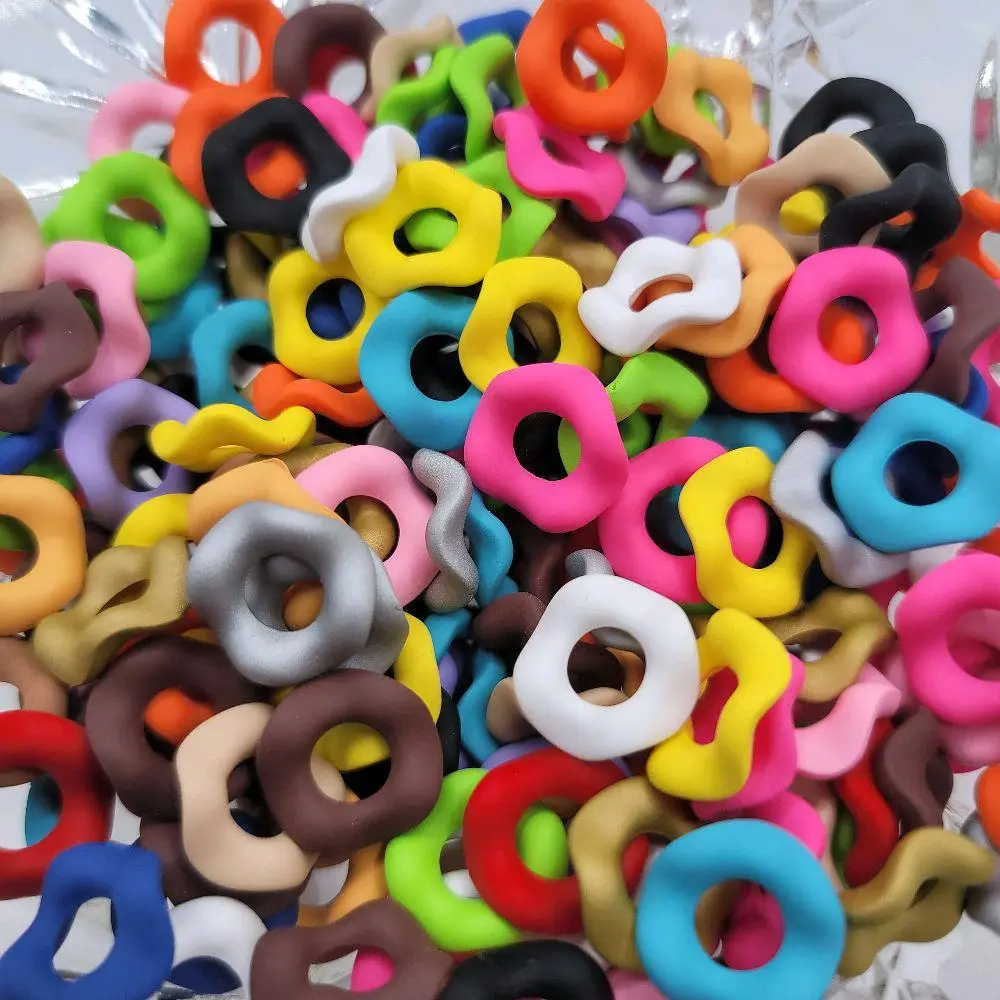 16MM Wavy Matte Finish Acrylic Spacers (50 Spacers), Colorful Mix with Beaded Edge Sequin Assortment for DIY Bead Art, Handcraft, Jewelry Making Projects