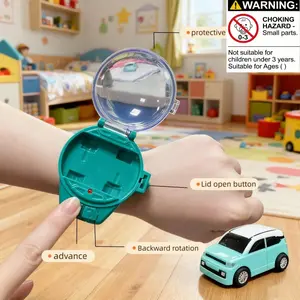Watch Remote Control Mini Car Set Toy, Portable Small RC Controlled Car, Perfect Gift for Boys Girls, Birthday Holiday, Requires Aa Battery