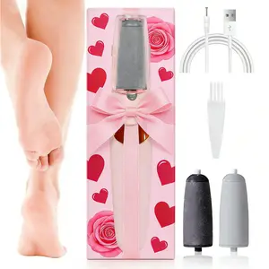 Electric foot file, electric foot trimmer, waterproof foot file,foot care, removes dead skin, calluses, and dry skin, nailcare, small white and pink everyday foot file