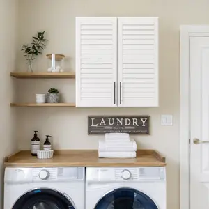 29.5’’ Laundry Room Cabinets Wall Mounted, Hanging Bathroom Wall Cabinet, Kitchen Wall Cabinet with Adjustable Shelf, 30 * 30 Inches