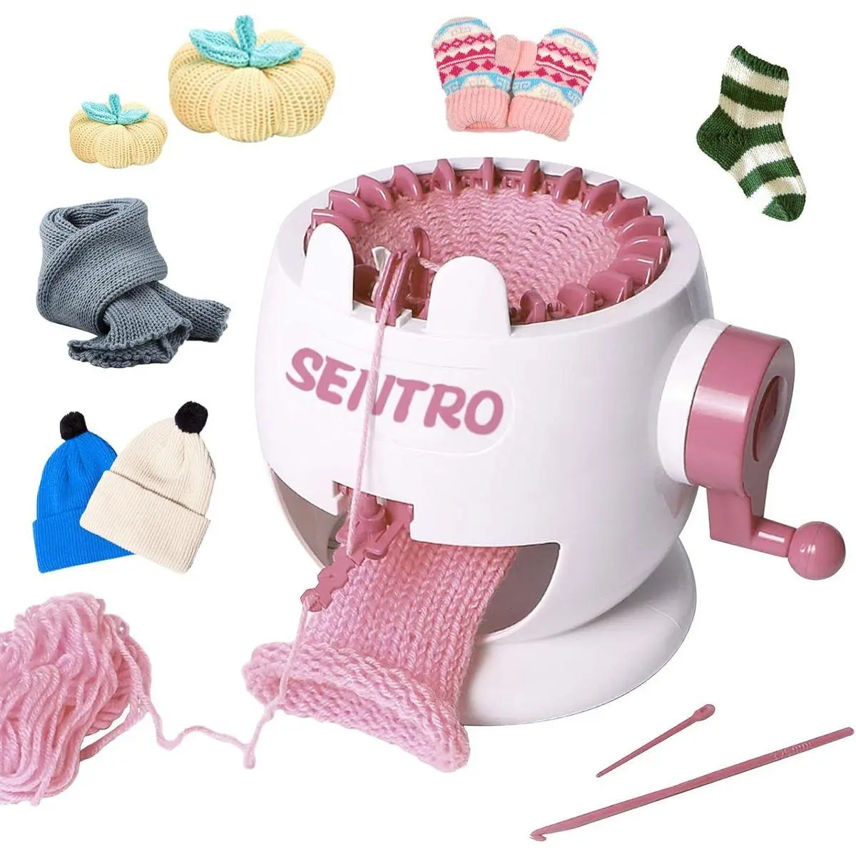 SENTRO Knitting Machine, 22 Needles Knitting Crochet Machines Kit for Sock/Hat/Pumpkin