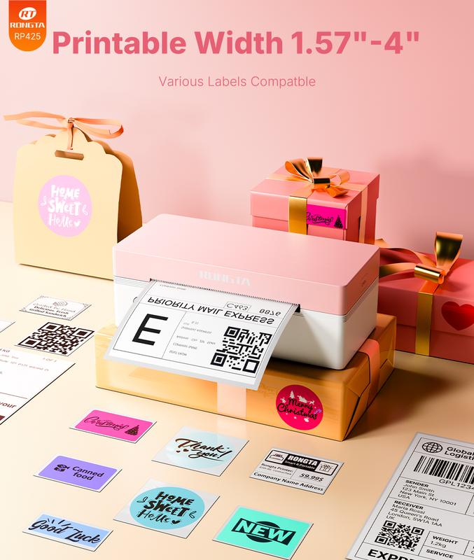 RT Bluetooth Wireless Thermal Label Printer for iOS Android Windows Mac Chromebook Compatible with Etsy eBay Shopify USPS Efficient Label Printing
