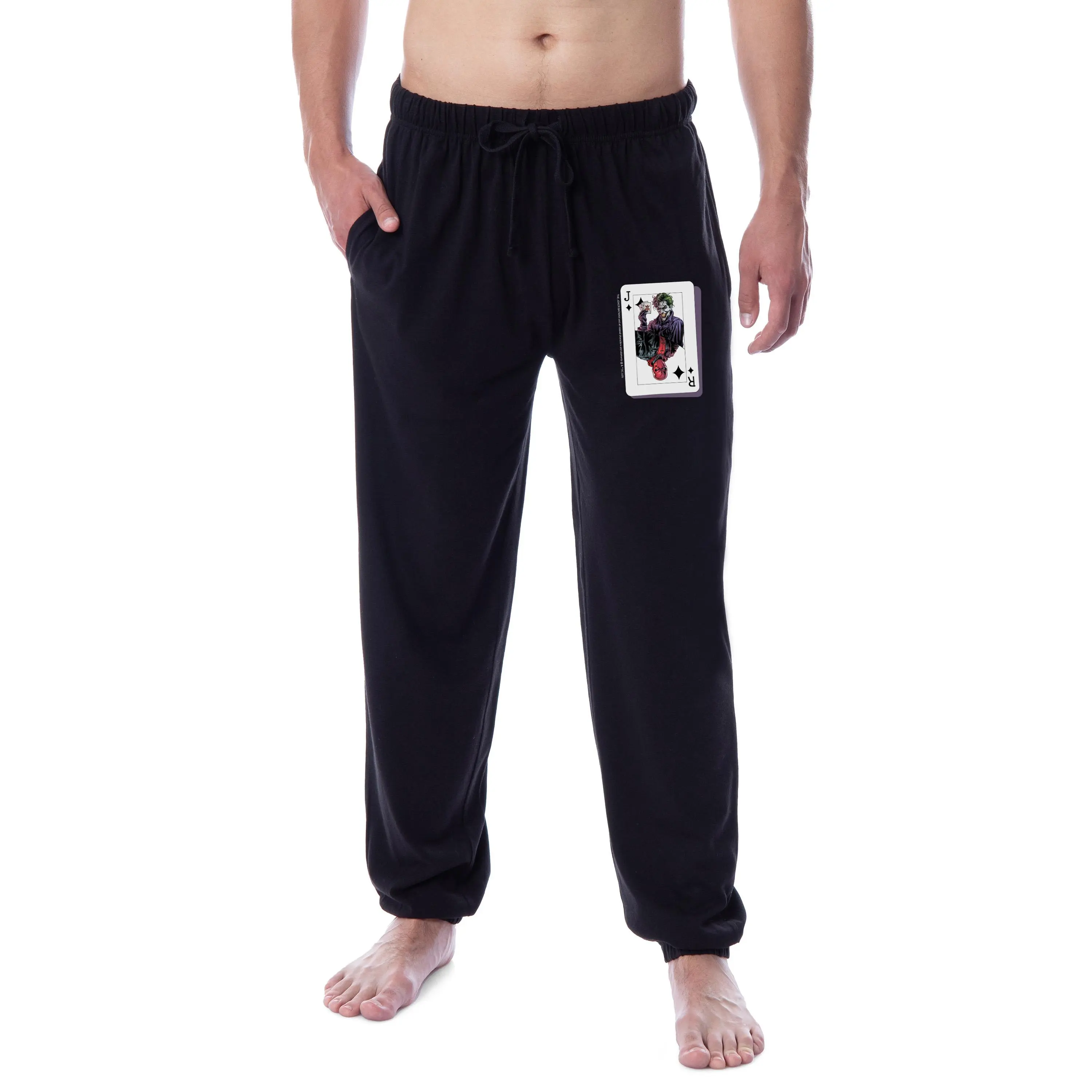 DC Comics Men's The Joker Red Hood Playing Card Sleep Jogger Pajama Pants