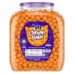 Utz Cheese Balls Barrel - Real Cheddar, Gluten-Free Party Snack Crunchy Flavor