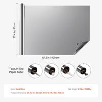 35.4inch x 13.1ft【Black-Silver】