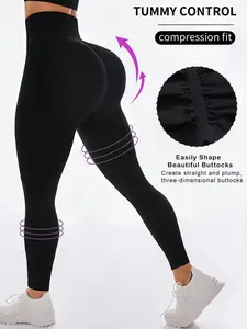 High Elasticity Seamless Sporty Leggings, Skinny Sports Leggings, Comfortable Stretch Fit Yoga & Fitness Pants, Ideal for Active Lifestyle