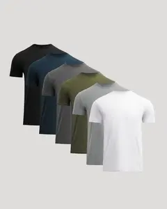 2026 Cotton Men's Crew Neck 6 Pack Black Carbon Navy Green Heather Grey and White T-Shirt Casual Crewneck t shirt t shirt for men men graphic tees trendy t-shirts