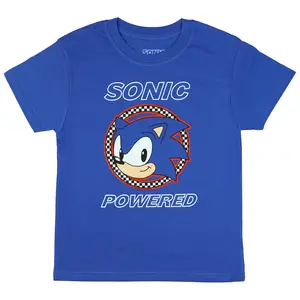 Sonic the Hedgehog T-Shirt Boy's Sonic Powered Short Sleeve Graphic Print Tee