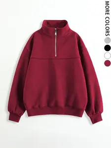 Women's Loose Zipper Pullover Sweater, Back to School Clothing, Graduation, Teacher, Casual Daily Wear, Fall Fashion, Sweatshirt, Womenswear
