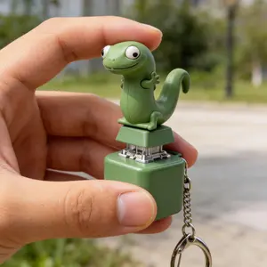 Glamour Lizard Button Keychain with Rechargeable LED Light &Realistic Croak-Color-Changing Fun Toy for Kids & Adults,TikTokShopBlackFriday Valentine’s Day gift