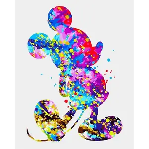 Paint by Number Kit for Adults, Colorful Animal Paint by Numbers for Kids, 16 x 20 inch (Color Mouse, Without Frame)