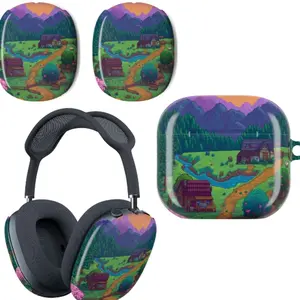 Stardew Valley Pixel Art AirPods Case - Cozy Farm & Mountain Scenery Protective Cover for AirPods Pro 2, Pro, AirPods 3rd Gen, 2nd Gen - Cute Aesthetic Gaming Gift for Harvest Moon & Stardew Fans - Durable Impact Resistant Shell