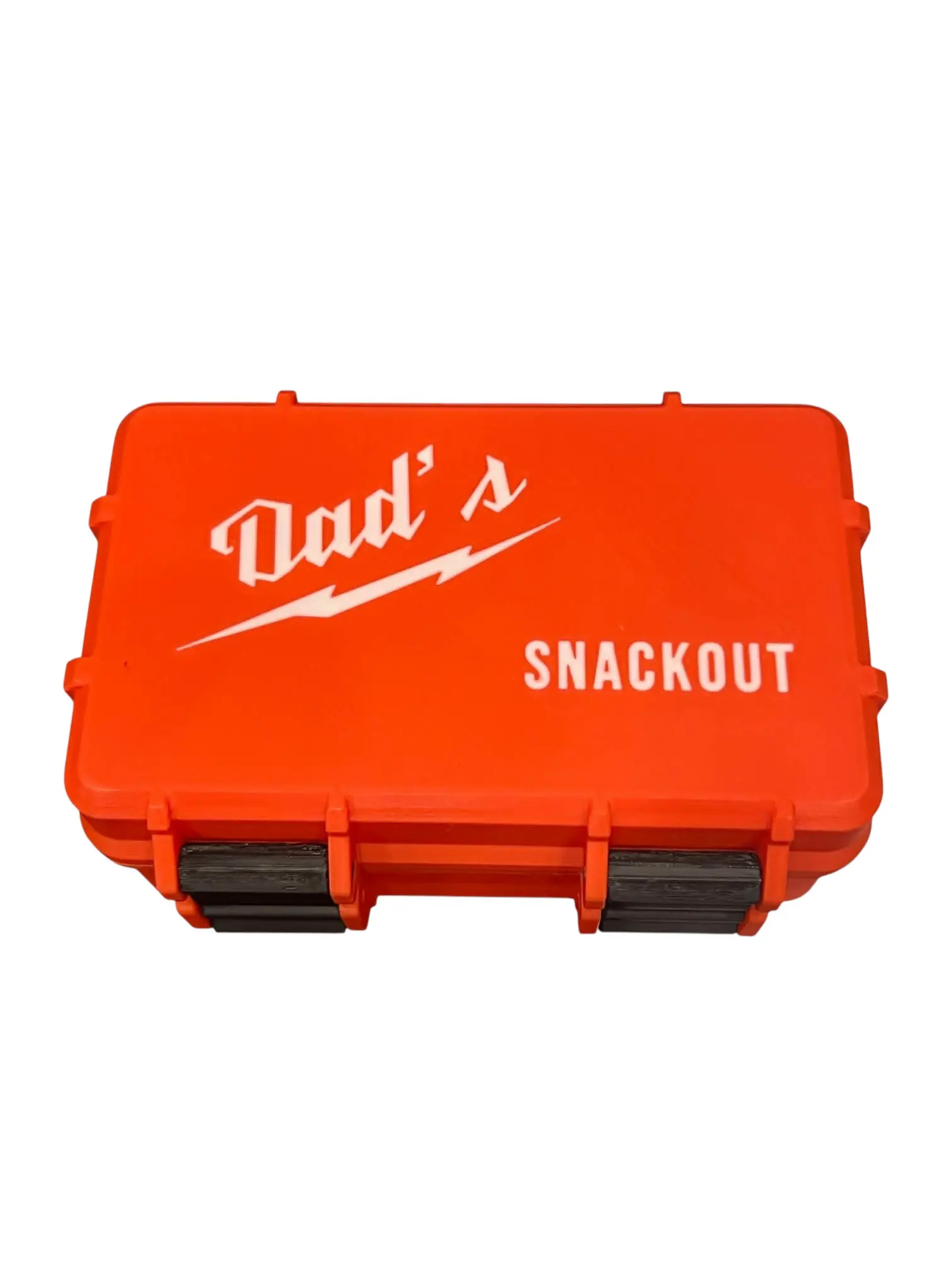 Snackout Custom 3D Printed Red Toolbox Style Snack Box with Black Latches Hinged Lid Personalized Name Design 7.5" L x 5.5" W x 3.6" H for Father's Day Birthdays Garage Gifts Workshop Snacks
