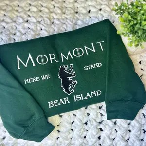Mormont bear island embroidered unisex sweatshirt crewneck Soft Classic Casual