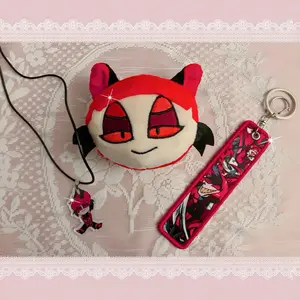 Hazbin Helluva Alastor Lovers Keychain and Necklace Bundle