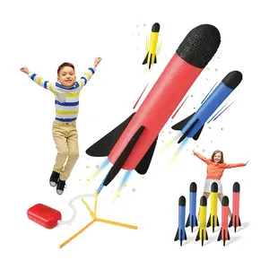 Play22 Toy Rocket Launcher for Kids - Stomp Launch Rocket with 6 Foam Rockets in 3 Colors - Safe Outdoor Fun for Boys and Girls Aged 3+ Years - Best Birthday Gift