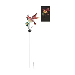 Santa's Workshop 29.9" Solar Glass Cardinal Stake