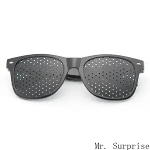 Unisex Lightweight Black Frame Pinhole Myopia Eyeglasses for Vision Training, Eye Fatigue Relief, and Astigmatism Correction