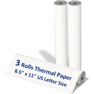 Thermal Printer Paper Rolls, 8.5 X 11 in, A4 Multipurpose Printing Paper For Printers, US Letter Paper For Portable Printers, Printer Paper Roll For M08f and M832 Inkless Printers